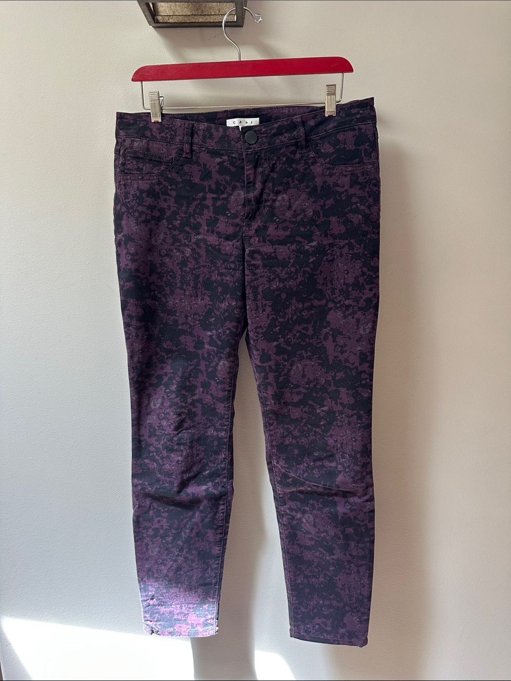 CAbi Plum and Black Patterned Jeggings